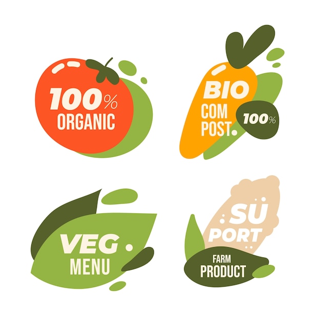 Free Vector food collection label design