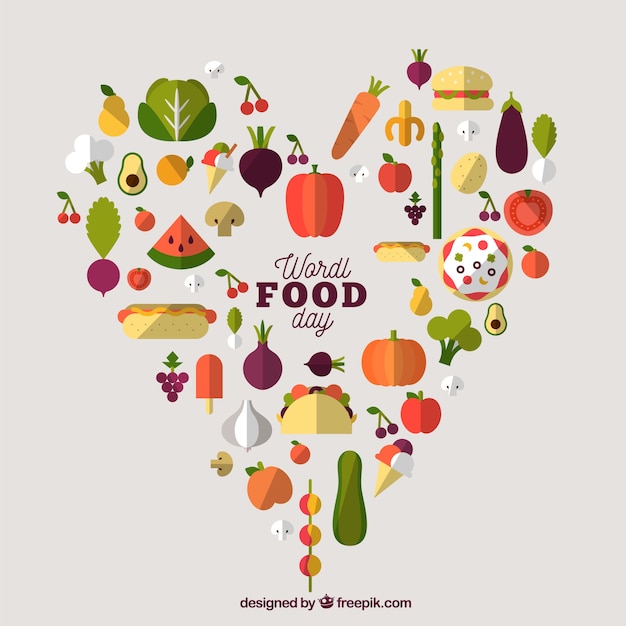 Food day background with heart design