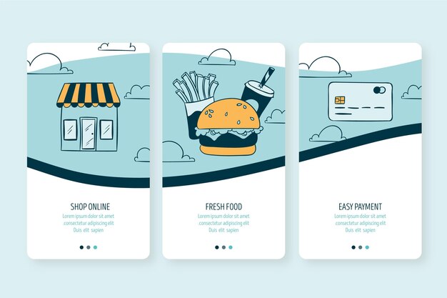 Food delivery - onboarding screens