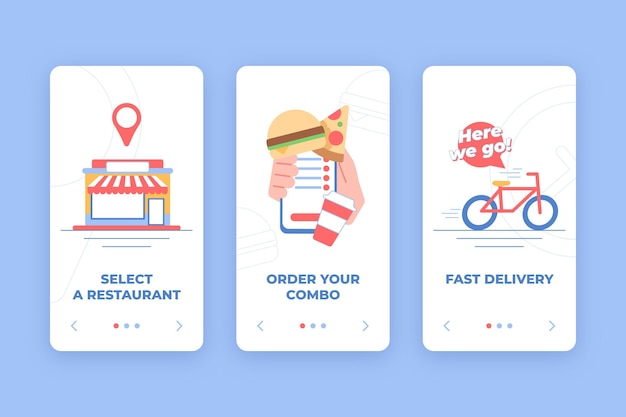 Food delivery - onboarding screens