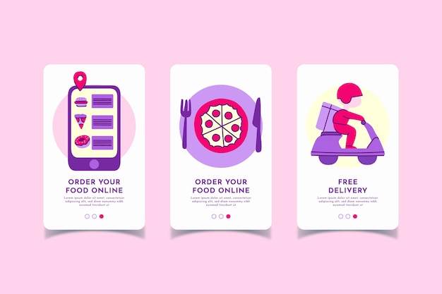 Food delivery onboarding screens