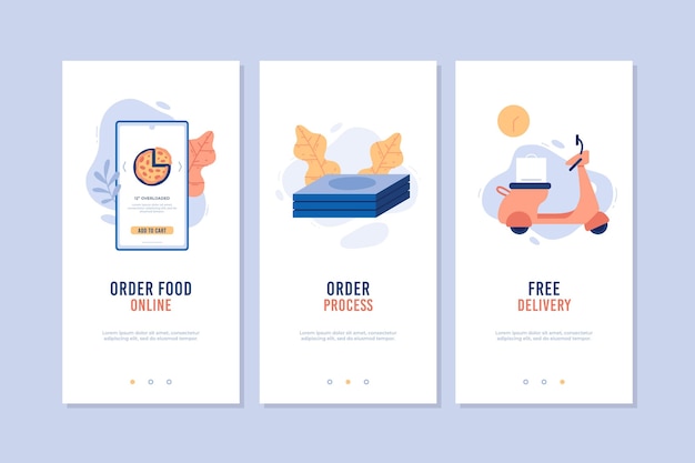 Food delivery - onboarding screens