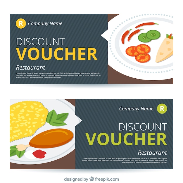 Free Vector food discount vouchers