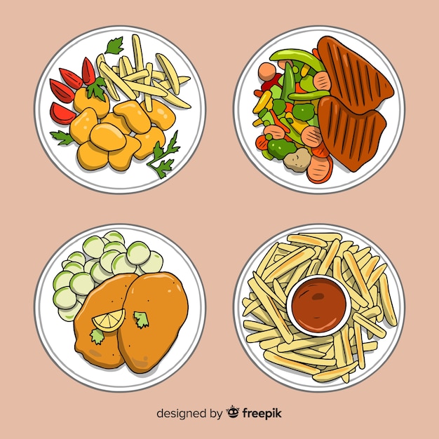 Free Vector food dish collection