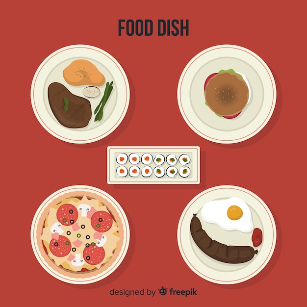 Free Vector food dish collection