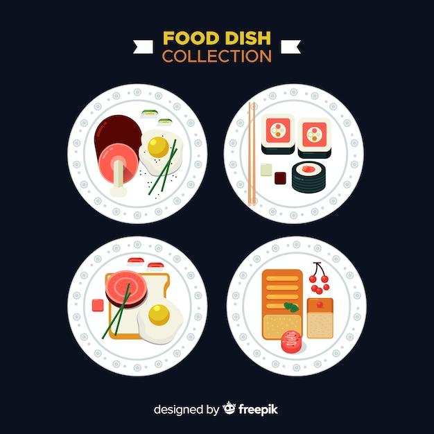 Free Vector  food dish collection