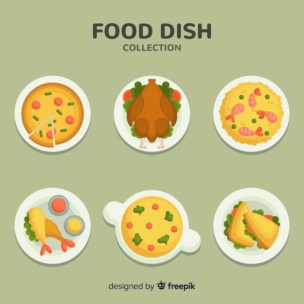 Free Vector food dishes collection