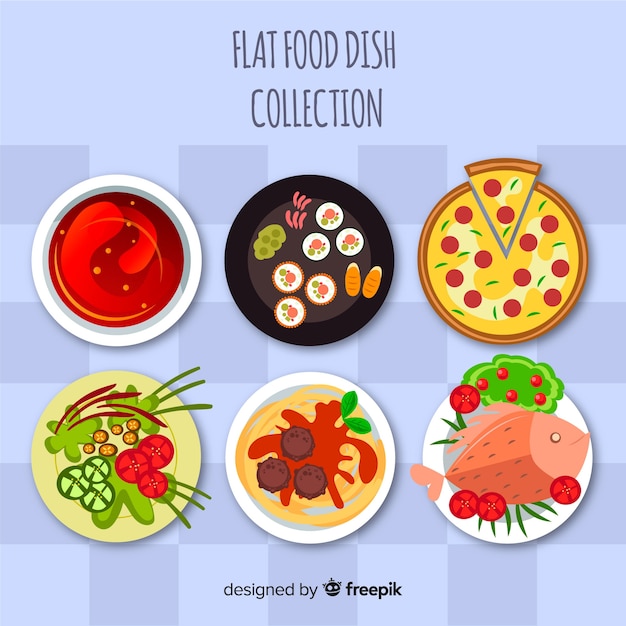 Free Vector food dishes set