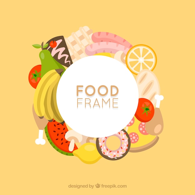 Food frame with different aliments