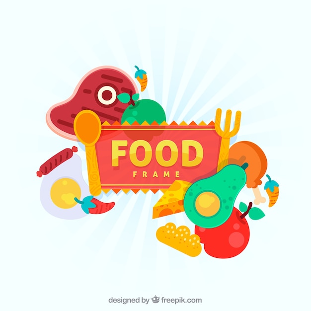 Food frame with different aliments