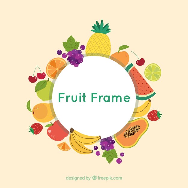 Food frame with fruits