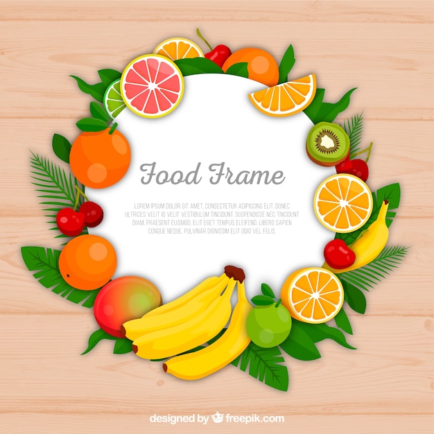 Free Vector food frame with fruits