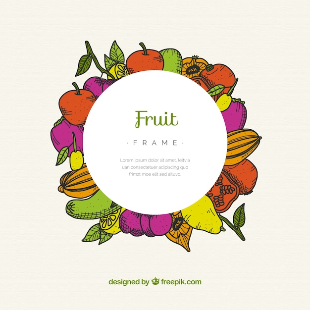 Food frame with fruits