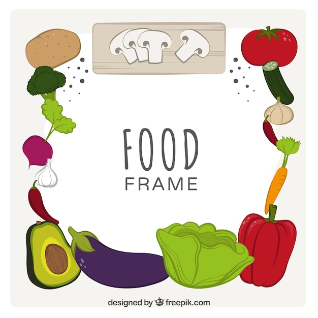 Free Vector food frame with hand drawn style