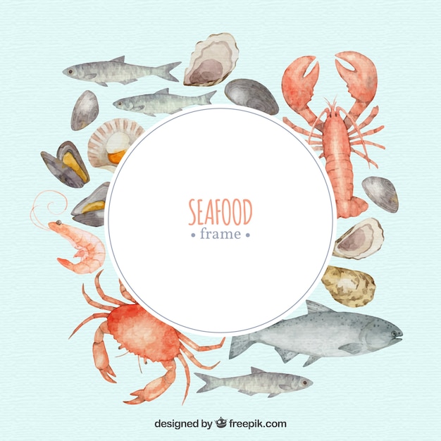 Food frame with seafood