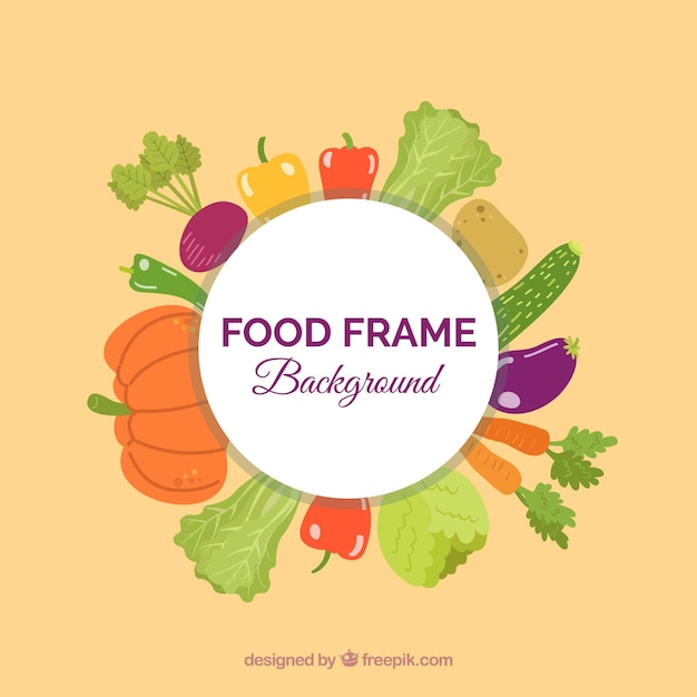 Food frame with vegetables