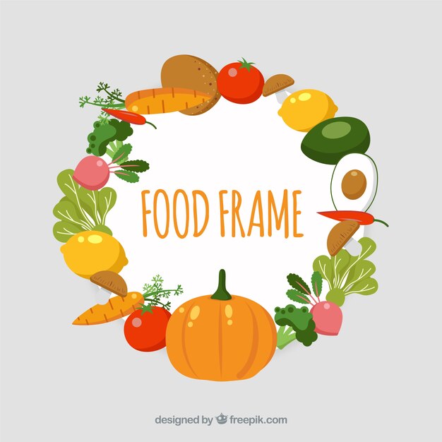 Food frame with vegetables