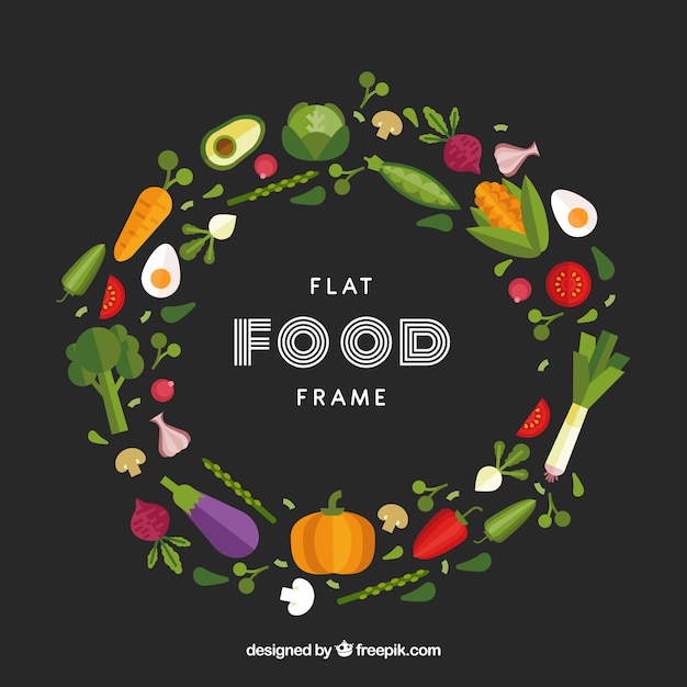 Free vector food frame with vegetables