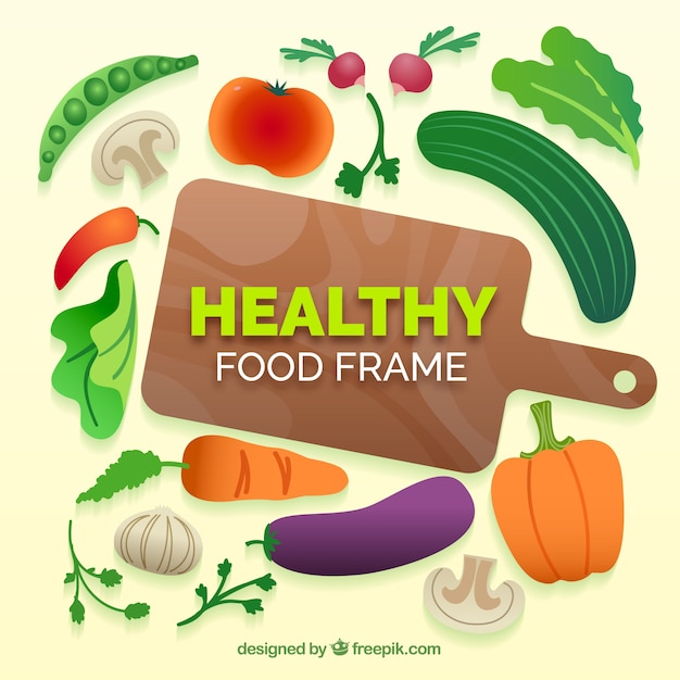 Food frame with vegetables