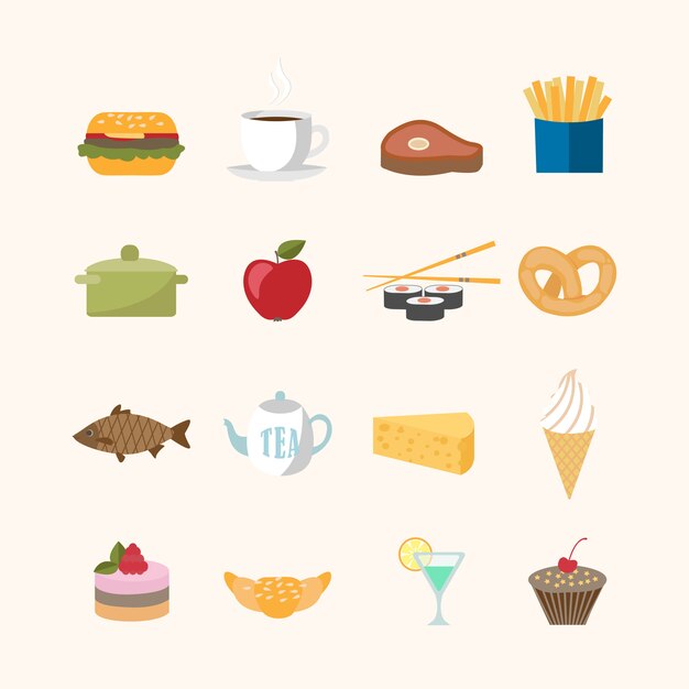 Food icons set