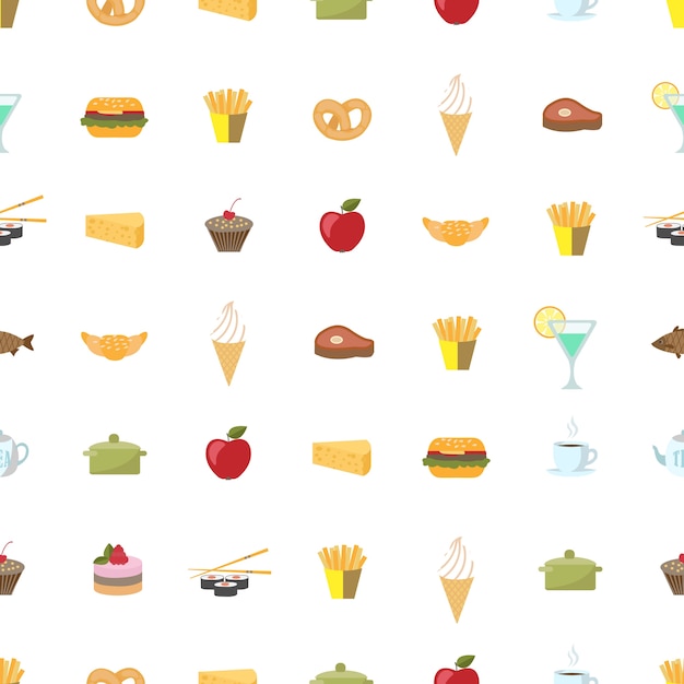 Food pattern seamless background