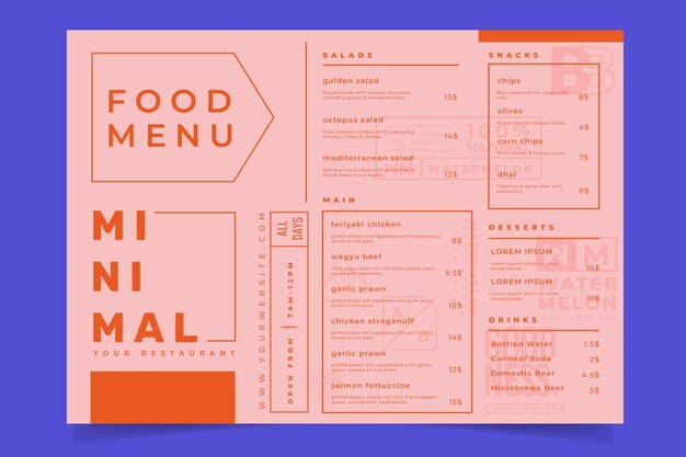 Food restaurant menu template