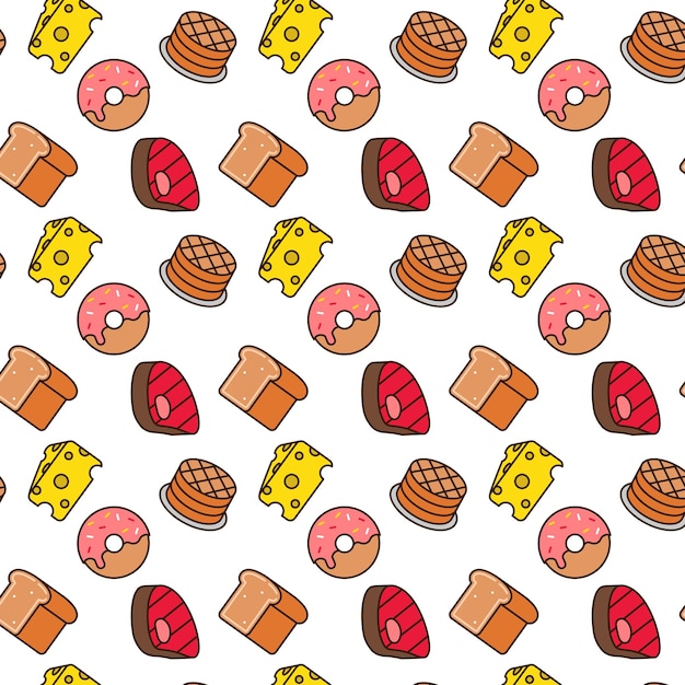 Free Vector food seamless pattern design