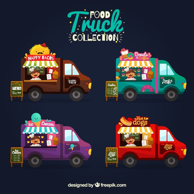 Free Vector food truck collection