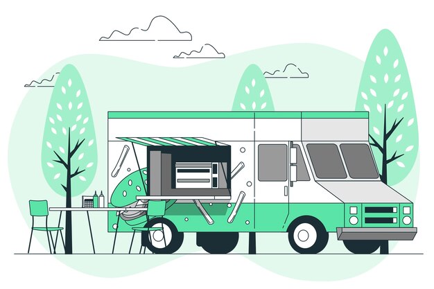 Food truck concept illustration