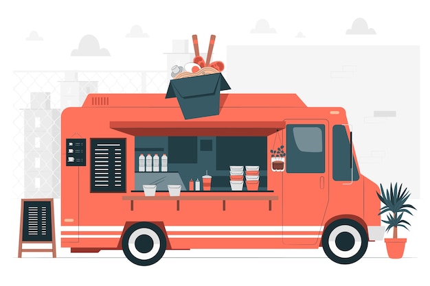 Food truck concept illustration