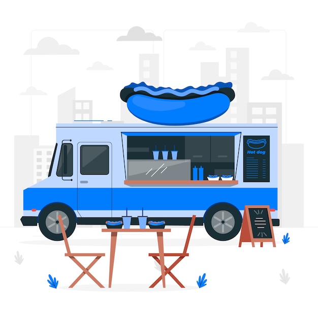 Free vector food truck concept illustration