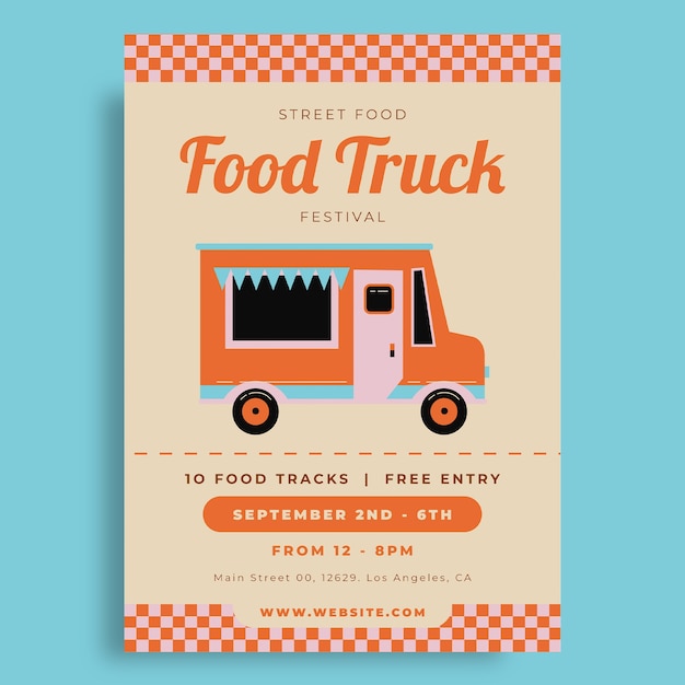 Food truck festival flyer template