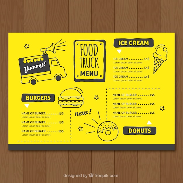 Food truck menu template