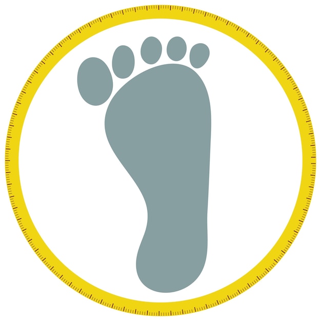 Free Vector foot symbol around with tape measure