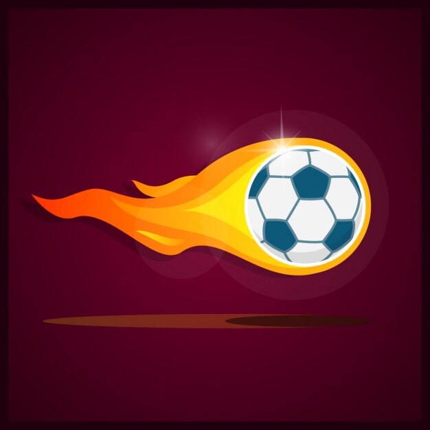 Football ball burning background design