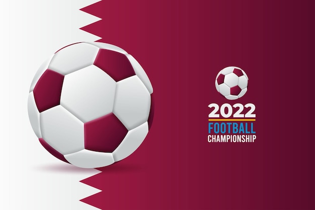 Football ball with the national flag of qatar