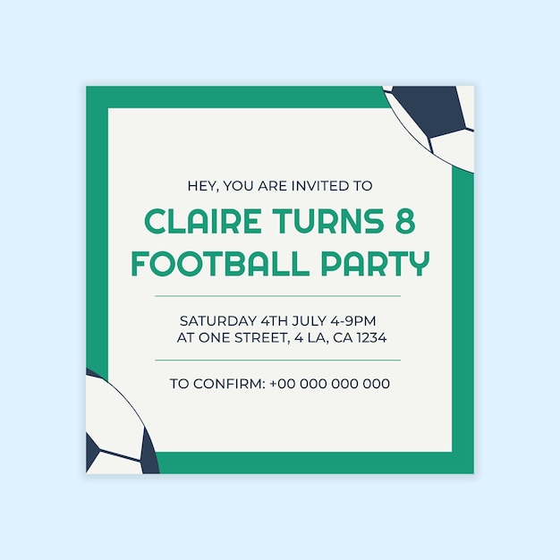 Football birthday party invitation