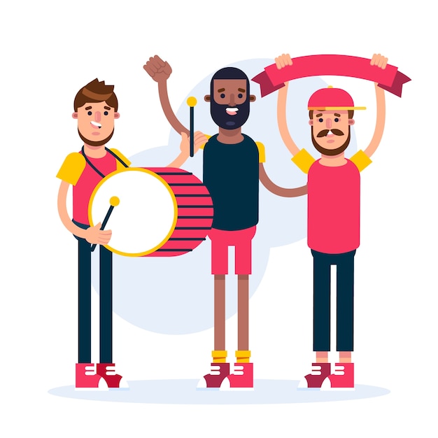 Free Vector football fans illustration