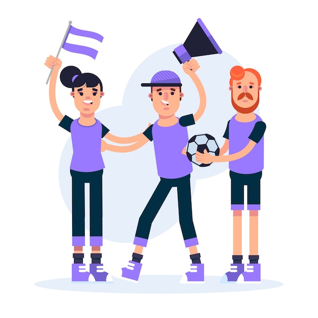 Football fans illustration