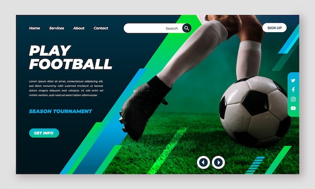 Football landing page template