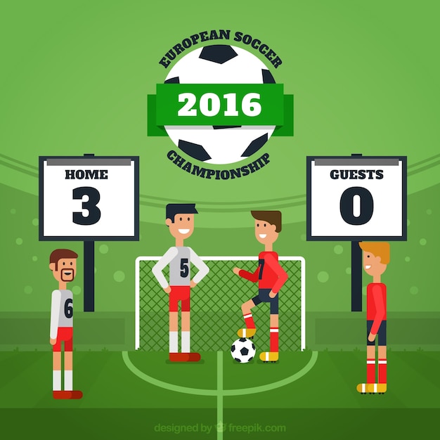 Free Vector football match background in flat design