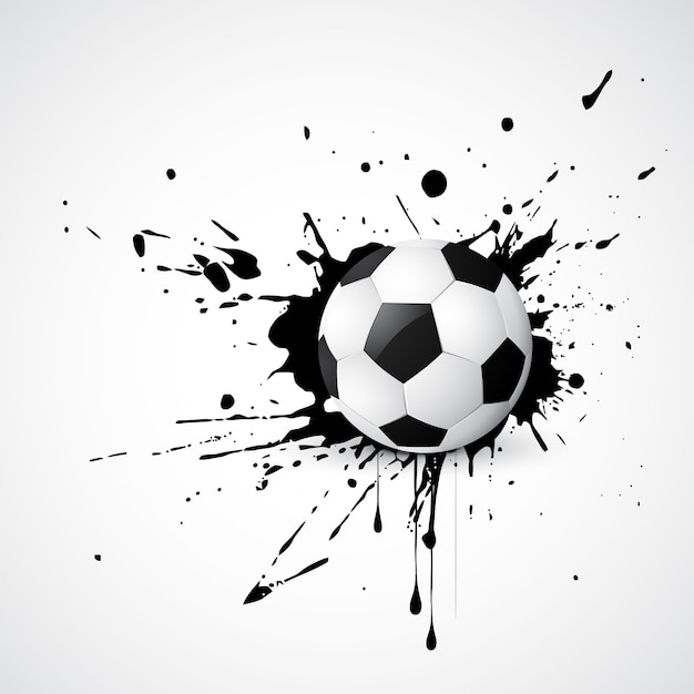 Football placed on grunge design