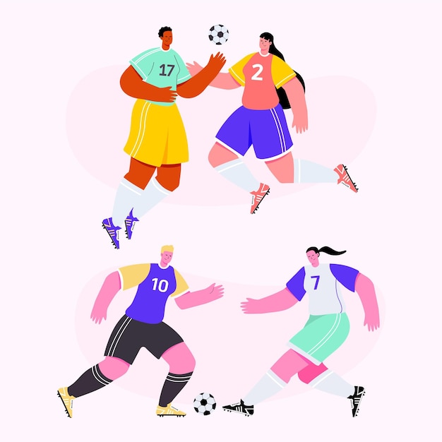 Free Vector football players illustration