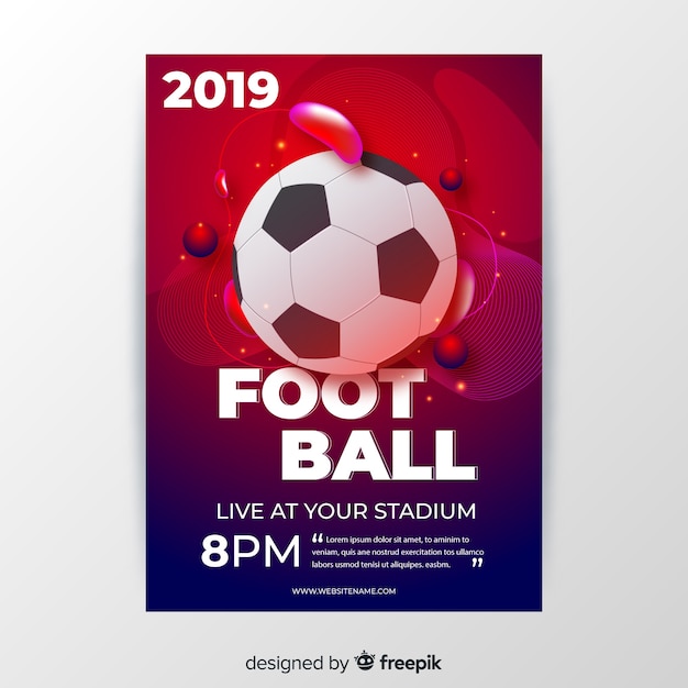 Football poster template liquid shapes