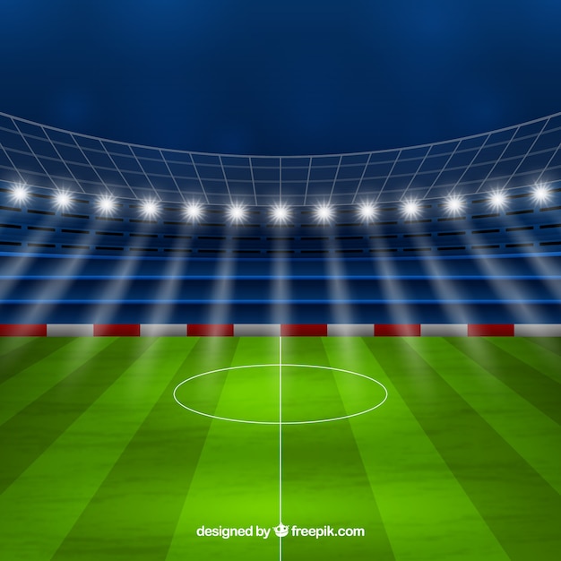 Football stadium background in realistic style