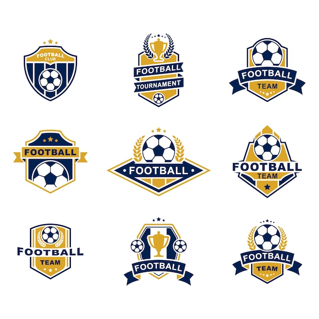 Football team emblems templates set