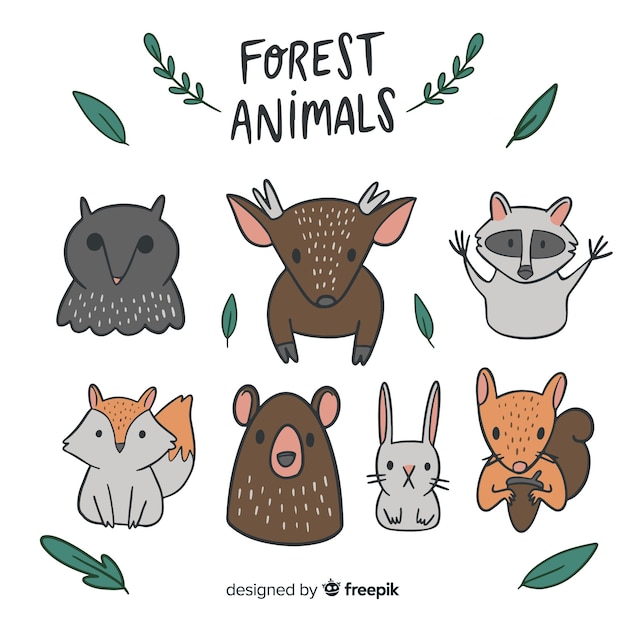 Free Vector forest animal collection