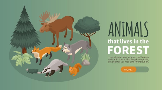 Forest Animals Horizontal Banners