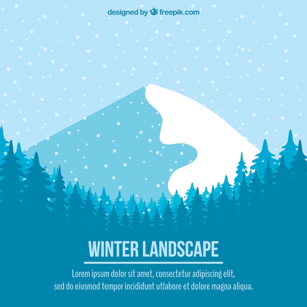 Free Vector forest background with snowy mountain