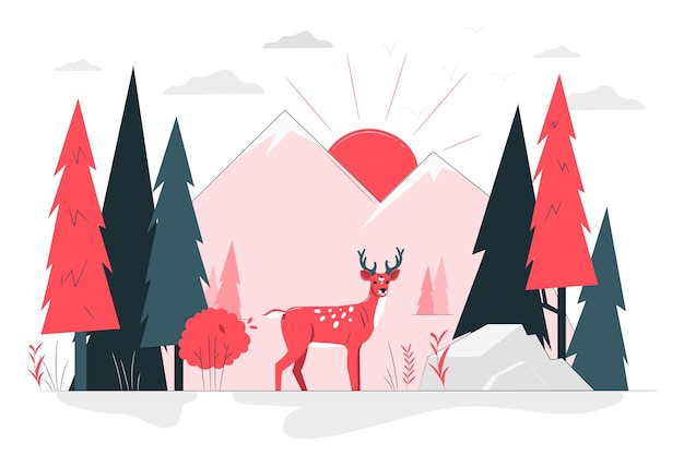 Free Vector forest concept illustration